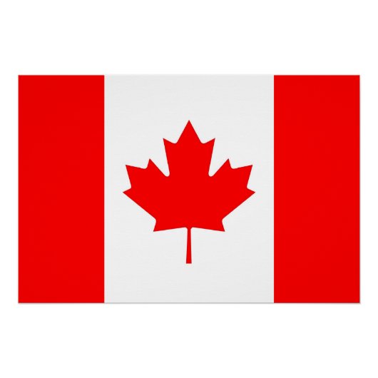 カナダ国旗を掲げた愛国的ポスター ポスター (正面)