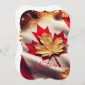 カナダ国旗インスパイアのクリスマスカード (正面/裏面)