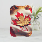 カナダ国旗インスパイアのクリスマスカード (スタンド正面)