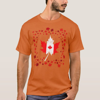 カナダ国旗カエデの葉 Tシャツ