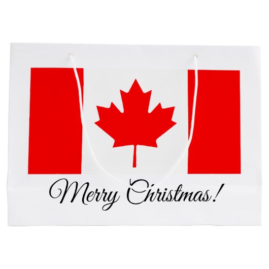 カナダ国旗カスタムのメリークリスマス抱き枕 ラージペーパーバッグ (裏面)