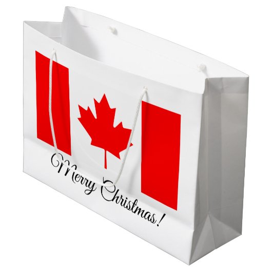 カナダ国旗カスタムのメリークリスマス抱き枕 ラージペーパーバッグ (正面アングル)