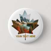 カナダ国旗カスタムの写真文字ヴィンテージ 缶バッジ (正面)