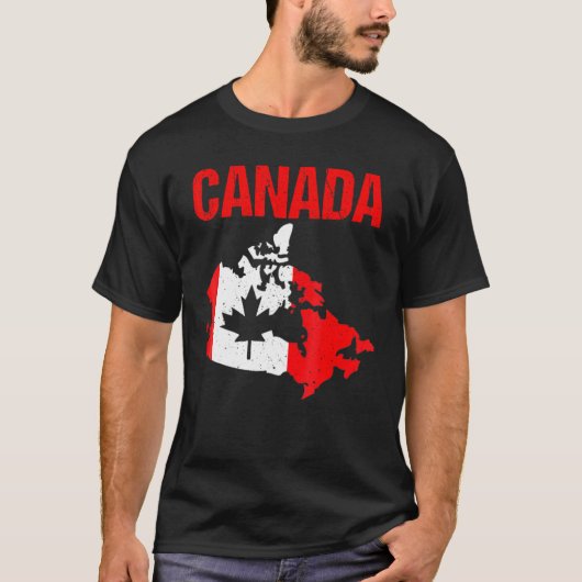 カナダ国旗カナダ独立型カエデ Tシャツ (正面)