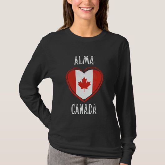 カナダ国旗ハートアルマシティ Tシャツ (正面)