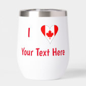 カナダ国旗ハート] あなたの赤いテキスト (背面)