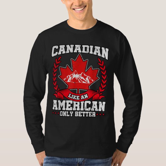 カナダ国旗メイプルリーフUSAアメリカ Tシャツ (正面)