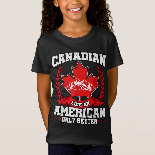 カナダ国旗メイプルリーフUSAアメリカ Tシャツ (正面)