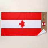 カナダ国旗モノグラムの&カナダ/ビーチタオル ビーチタオル (正面)