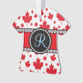 カナダ国旗ユニーク抽象芸術予算モノグラム オーナメント (正面)