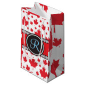 カナダ国旗ユニーク抽象芸術予算モノグラム スモールペーパーバッグ (正面アングル)