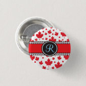 カナダ国旗ユニーク抽象芸術予算モノグラム 缶バッジ (正面&裏面)