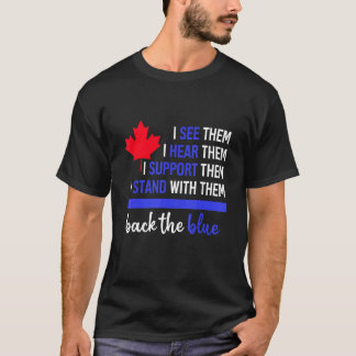 カナダ国旗ヴィンテージカナダ警察サポートPatrio Tシャツ