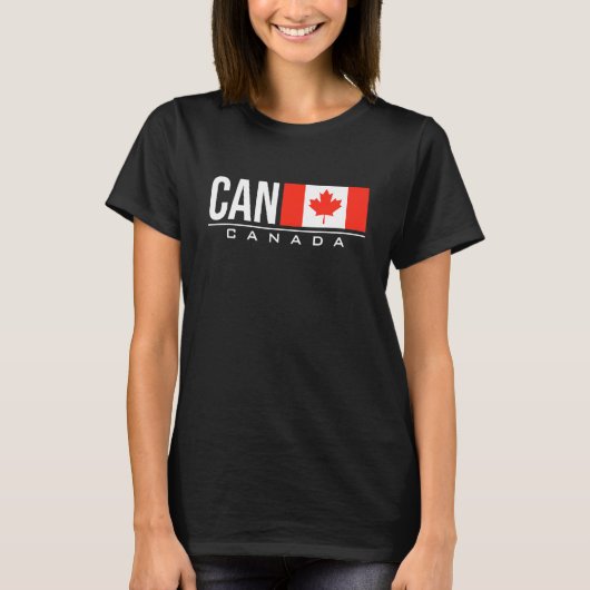 カナダ国旗国際的国コードのスポーツ Tシャツ (正面)