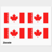 カナダ国旗記号名文字 長方形シール (シート)