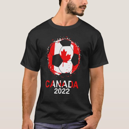 カナダ国旗2022サポーターカナダのサッカーチームCa Tシャツ (正面)