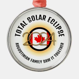 カナダ国旗2024 TOTAL 太陽の ECLIPSE Souvenir メタルオーナメント