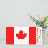カナダ国旗、カナダからのハッピーホリデー シーズンカード (スタンド正面)
