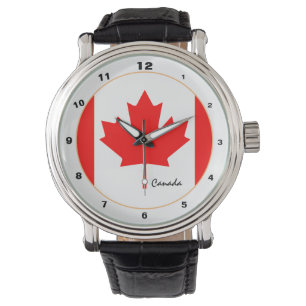 カナダ国旗、カナダトレンディーファッション/デザイン時計 腕時計