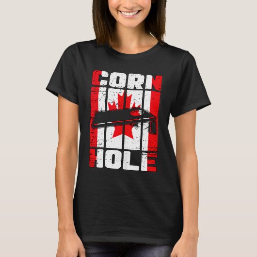 カナダ国旗 カナダ人 男女 コーンホール ボード バッグ Tシャツ (正面)