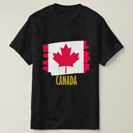 カナダ国旗 – クラシックメイプルリーフデザイン Tシャツ (デザイン正面)