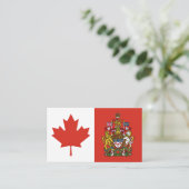 カナダ国旗&コート・オブ・アームズ、カナダ国旗 名刺 (スタンド正面)