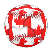 カナダ国旗、ハート- Baseballs, Love Canada 野球ボール (裏面)