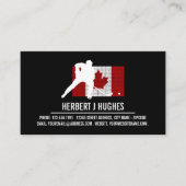 カナダ国旗、ホッケープレーヤー、ホッケーコーチの写真 名刺 (正面)