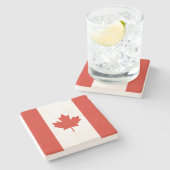 カナダ国旗(メープルリーフ)(カナダ) ストーンコースター (横)