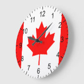 カナダ国旗 ラージ壁時計 (傾斜)