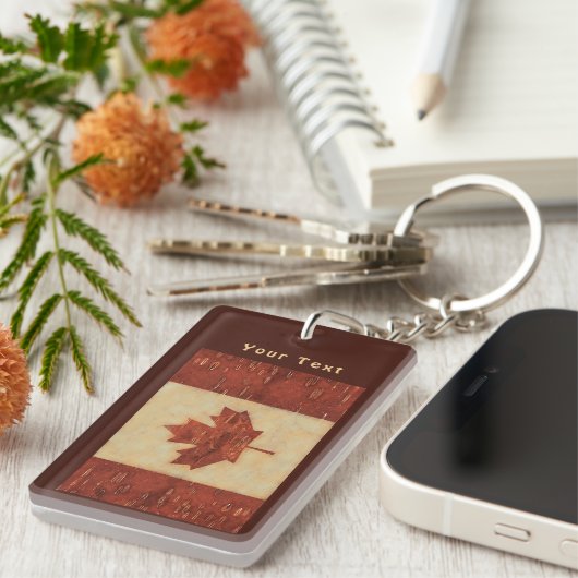 カナダ国旗(内樺の木樹皮) キーホルダー (正面右)