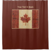 カナダ国旗(内樺の木樹皮) シャワーカーテン (正面)