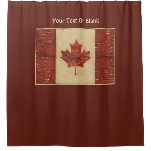 カナダ国旗(内樺の木樹皮) シャワーカーテン (正面)