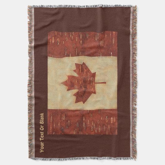 カナダ国旗(内樺の木樹皮) スローブランケット (正面縦)