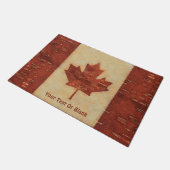 カナダ国旗(内樺の木樹皮) ドアマット (アングル)