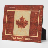 カナダ国旗(内樺の木樹皮) フォトプラーク (側面)
