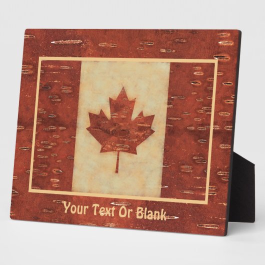 カナダ国旗(内樺の木樹皮) フォトプラーク (側面)