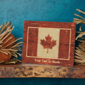 カナダ国旗(内樺の木樹皮) フォトプラーク (側面)