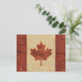 カナダ国旗(内樺の木樹皮) ポストカード (スタンド正面)