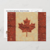 カナダ国旗(内樺の木樹皮) ポストカード (正面/裏面)