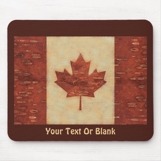 カナダ国旗(内樺の木樹皮) マウスパッド (正面)