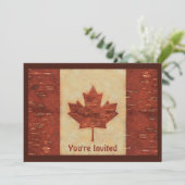 カナダ国旗(内樺の木樹皮) 招待状 (スタンド正面)