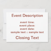 カナダ国旗(内樺の木樹皮) 招待状 (裏面)