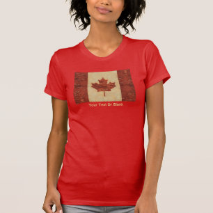 カナダ国旗(内樺の木樹皮) Tシャツ