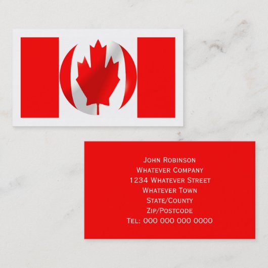 カナダ国旗 名刺 (正面/裏面)