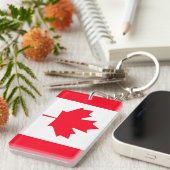 カナダ国旗 愛国心あふれる 両面仕様 キーホルダー (正面右)