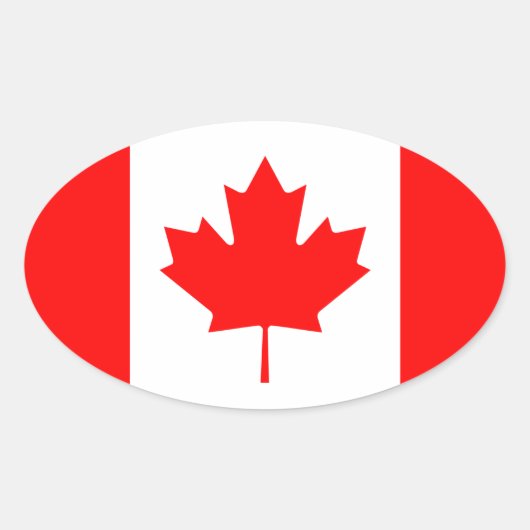 カナダ国旗 楕円形シール (正面)