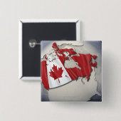 カナダ国旗 缶バッジ (正面&裏面)
