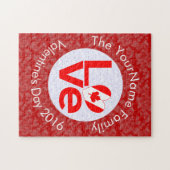 カナダ国旗 赤い文字のLOVE 白 赤背景 ジグソーパズル (横)