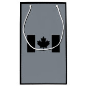 カナダ国旗（黒） スモールペーパーバッグ (裏面)